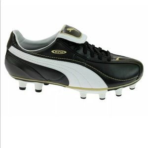 Puma King FG Cleats Black/White/Team Gold